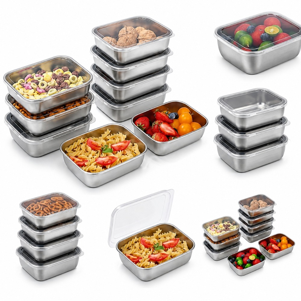 6PCS Stainless Steel Food Stor - Kitchen Gadgets Organizer ulasan dan harga