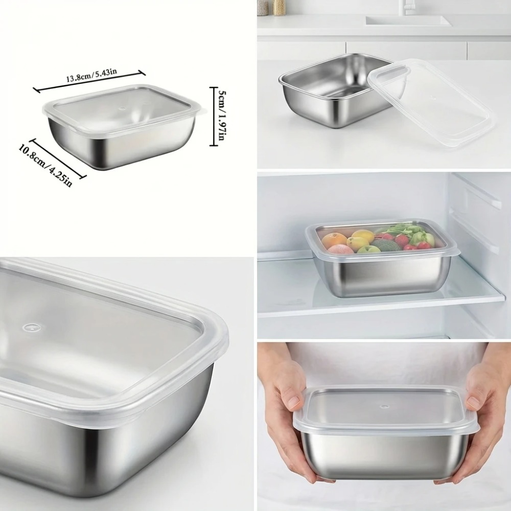 6PCS Stainless Steel Food Stor - Kitchen Gadgets Organizer ulasan dan harga