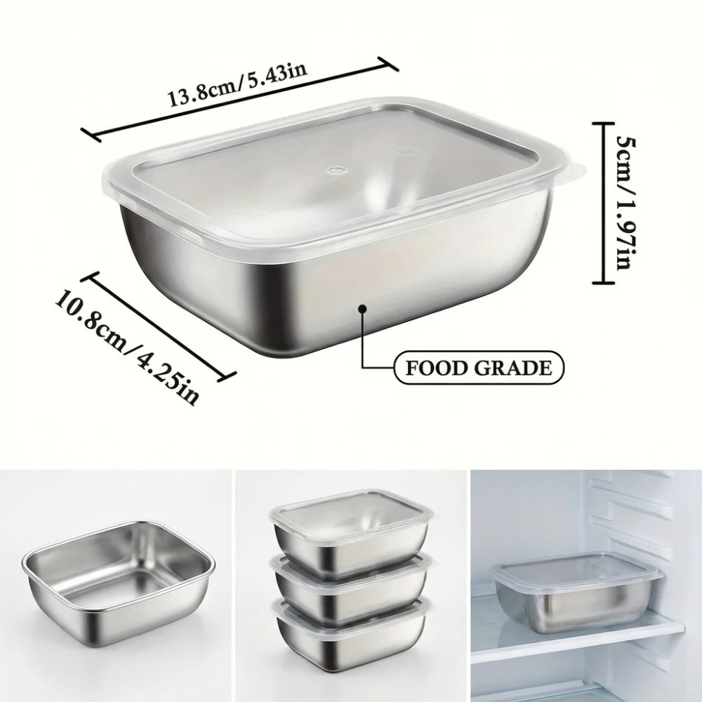 6PCS Stainless Steel Food Stor - Kitchen Gadgets Organizer ulasan dan harga